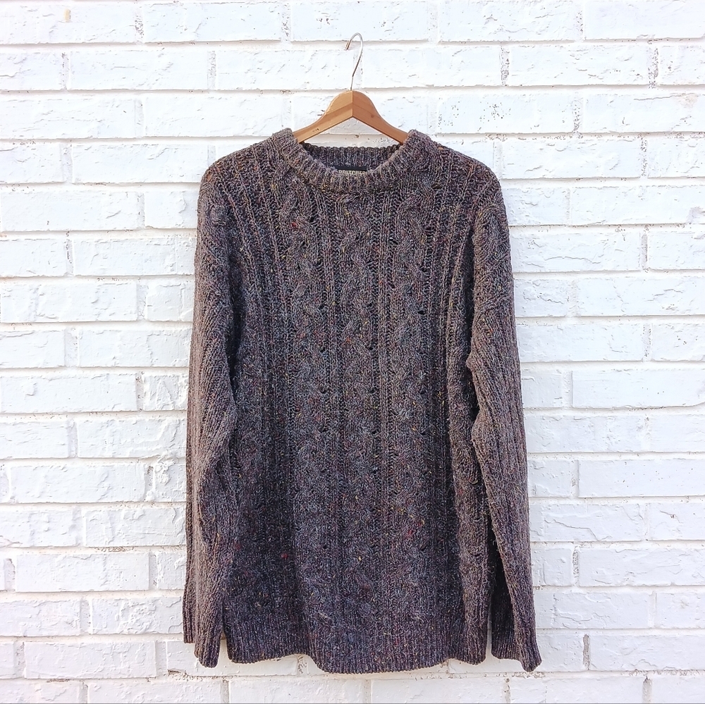 Vintage Britches Wool Blend Fisherman Cable Knit Sweater
